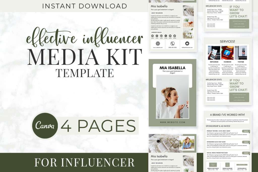 influencer media kit template