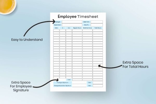 Fillable employee timesheet printable planner pdf