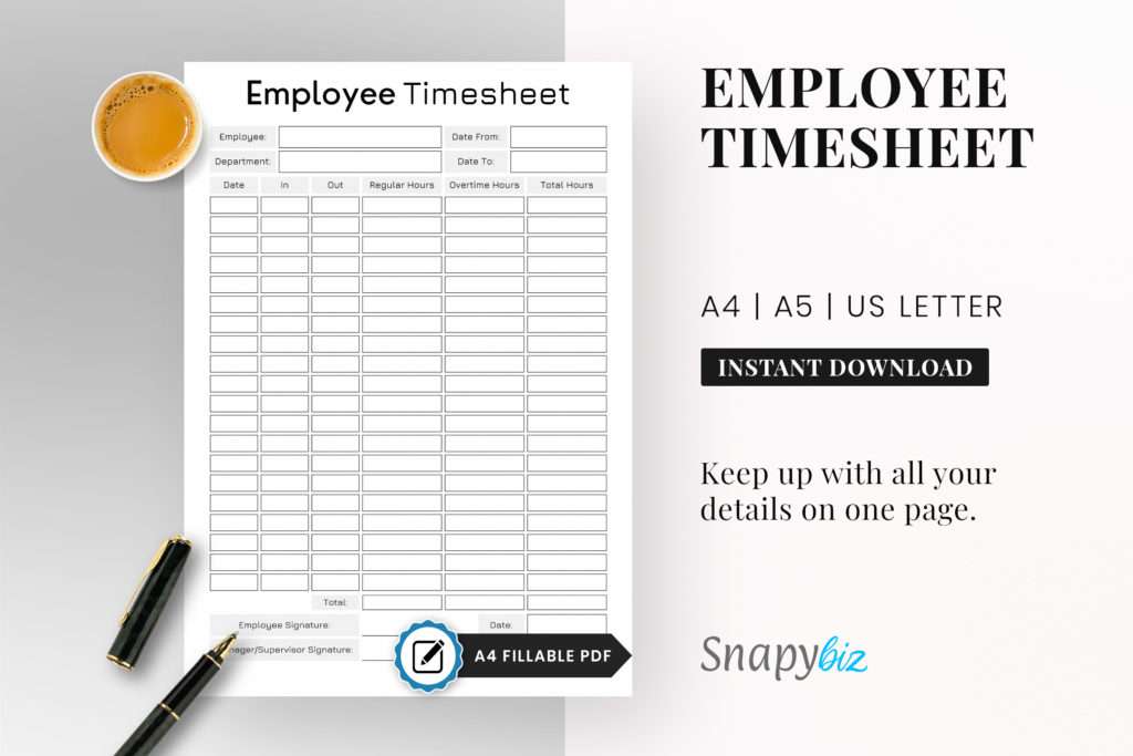 fillable employee timesheet printable