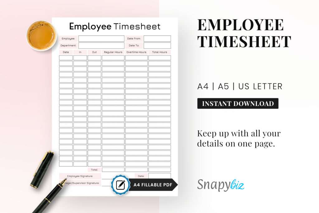fillable employee timesheet printable