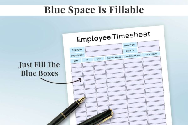 Fillable employee timesheet printable planner pdf