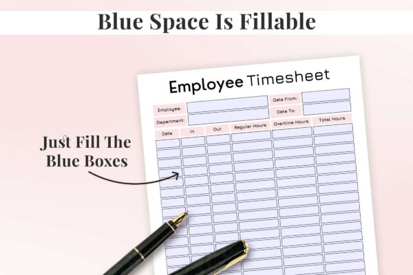 Fillable employee timesheet printable