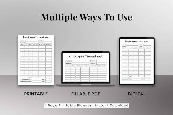 Employee Timesheet Feature Image 3 Fillable employee timesheet printable