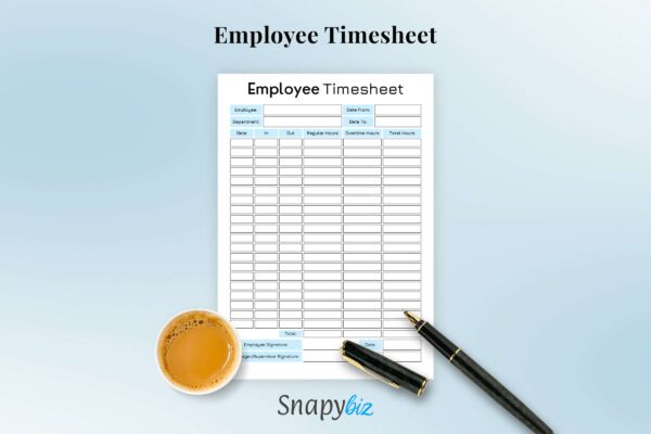 Fillable employee timesheet printable planner pdf