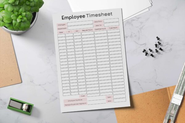 Fillable employee timesheet printable