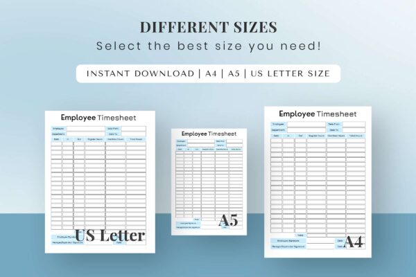 Fillable employee timesheet printable planner pdf