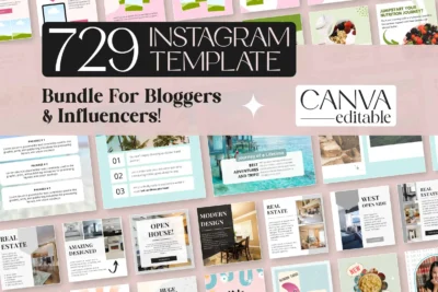 editable instagram template bundle for canva