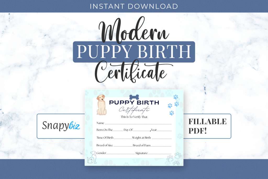 puppy birth record sheet