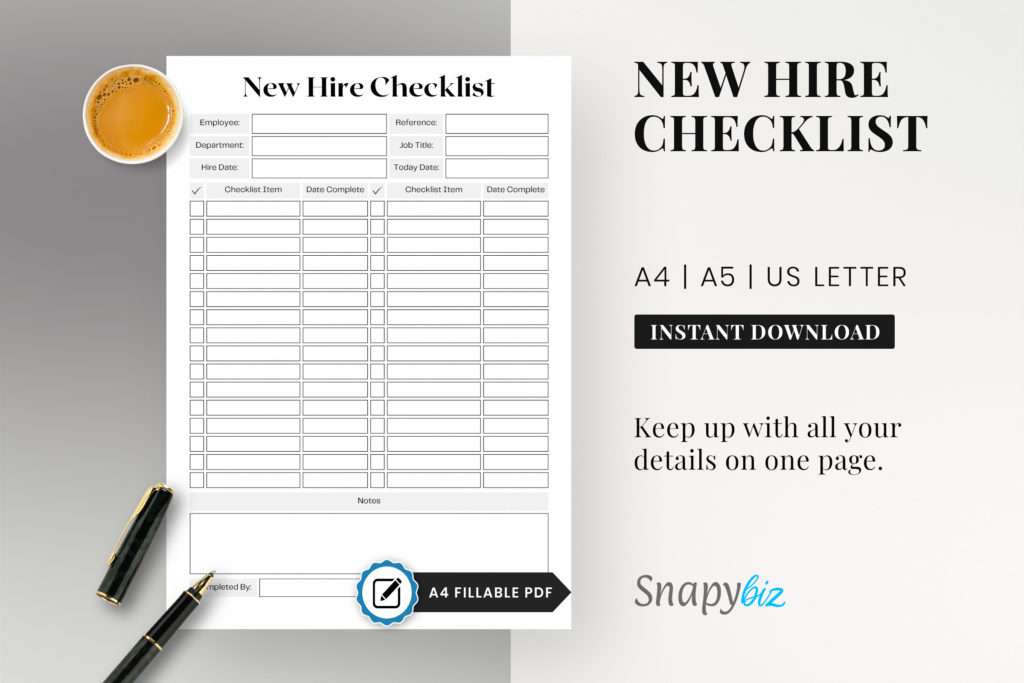 fillable new hire checklist printable