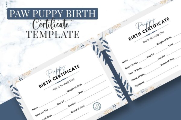 Paw Puppy Birth Certificate Template Feature Images 3 Breeder birth forms | puppy birth record sheet