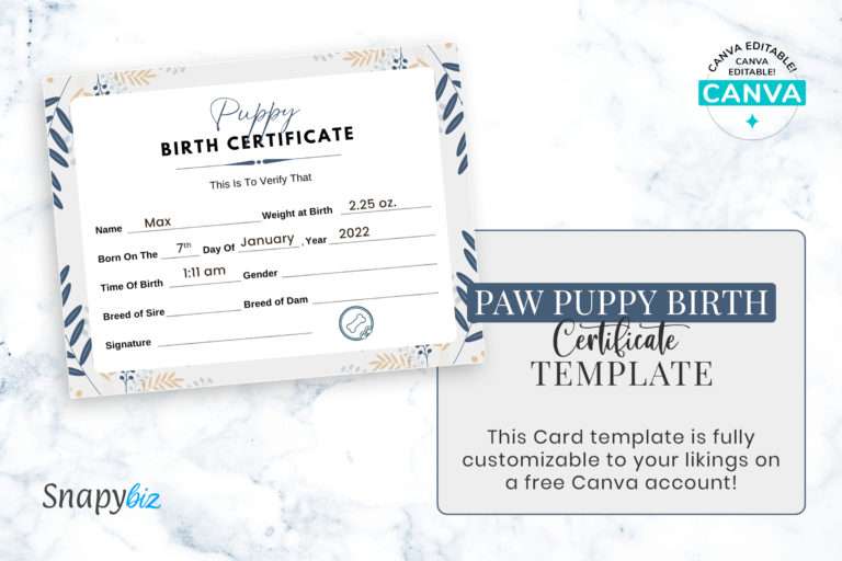 Breeder Birth Forms | Puppy Birth Record Sheet