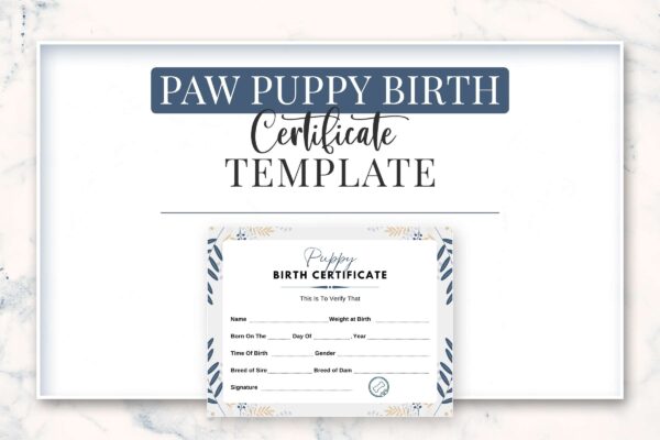 Paw Puppy Birth Certificate Template Feature Images 6 Breeder birth forms | puppy birth record sheet