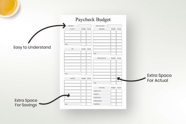Paycheck Budget Pdf Feature Image 1 Weekly paycheck printable planner