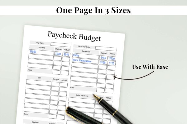 Paycheck Budget Pdf Feature Image 4 Weekly paycheck printable planner