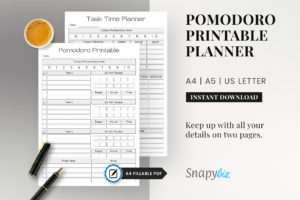 Printable Pomodoro Planner | Snapybiz.com