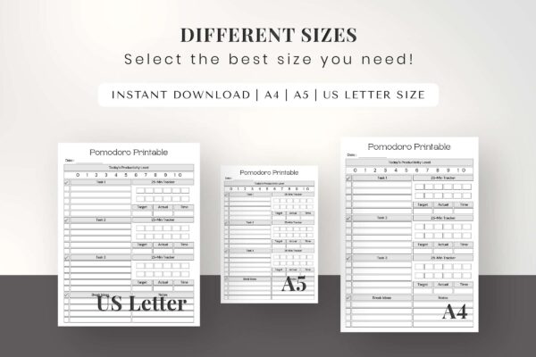 Printable pomodoro planner