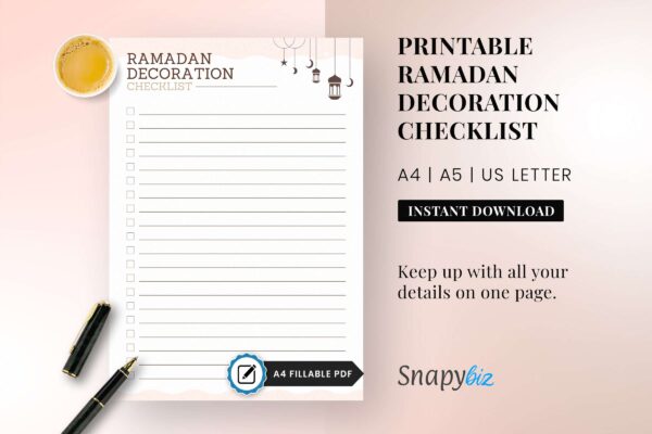 Printable Ramadan Decoration Checklist Feature Image 1 Ramadan decoration checklist