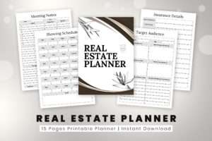 Real Estate Agent Planner Printable | SnapyBiz