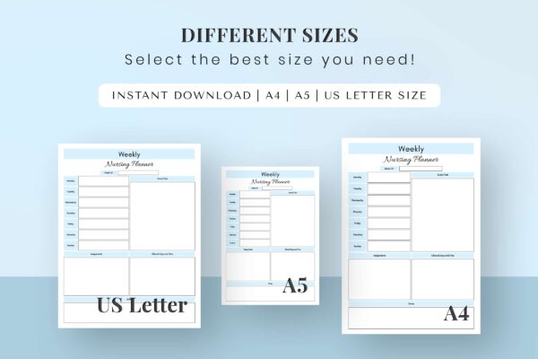 Weekly nursing school printable planner