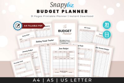 fillable budget printable planner pdf