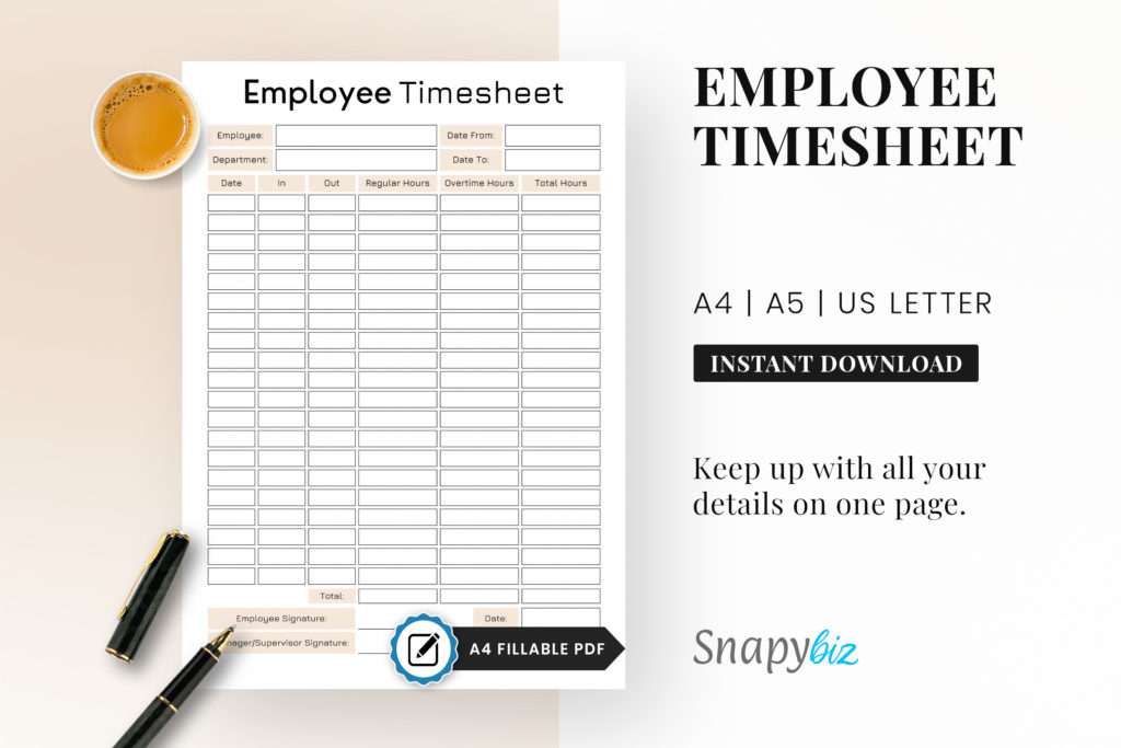 fillable employee timesheet printable