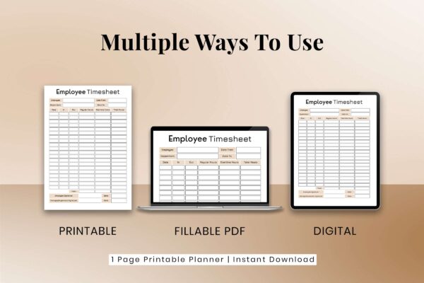 Employee Timesheet Feature Image 3 Fillable employee timesheet printable