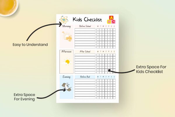 Printable checklist for kids