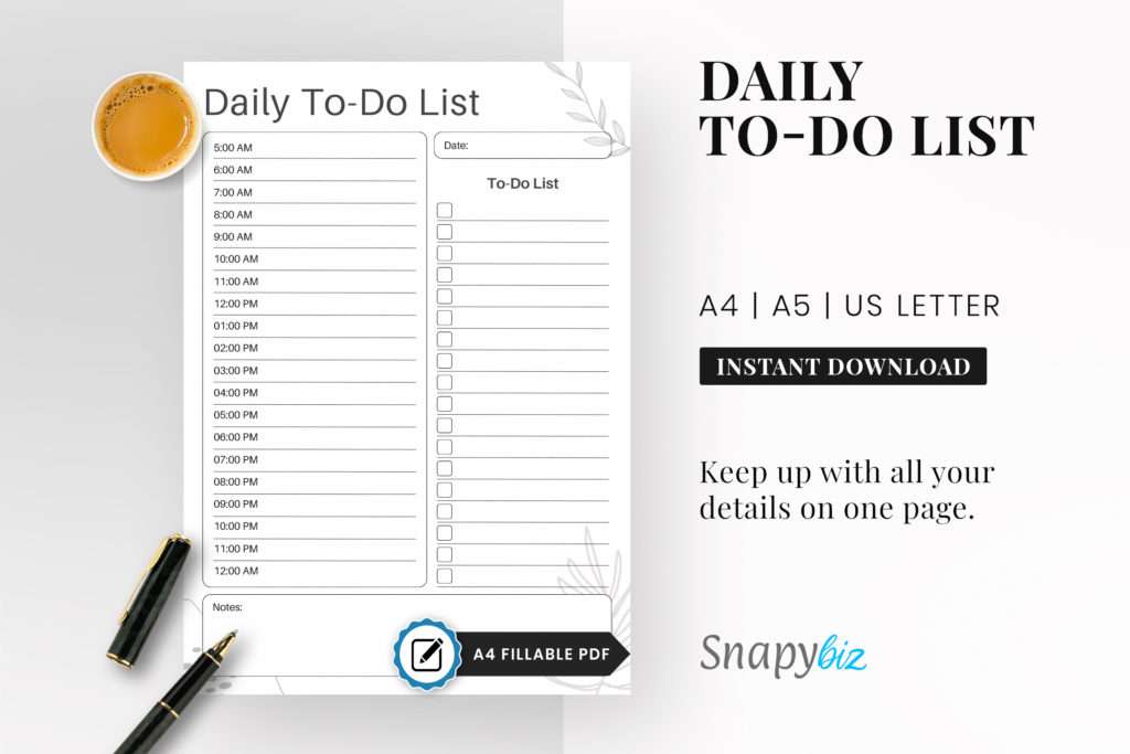 daily to do list printable pdf