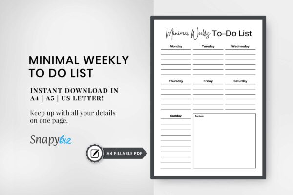 Weekly To Do List Printable Planner Pdf