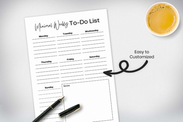 Weekly to do list printable planner pdf