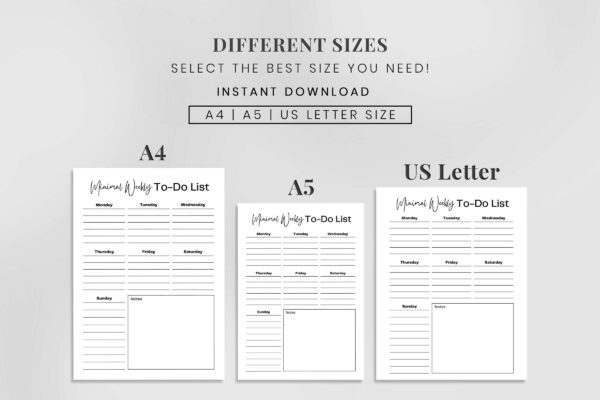 Weekly to do list printable planner pdf