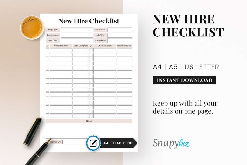fillable new hire checklist printable