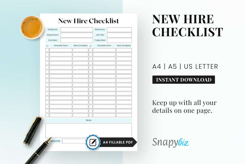fillable new hire checklist printable