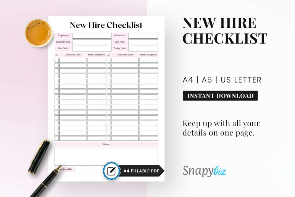 fillable new hire checklist printable