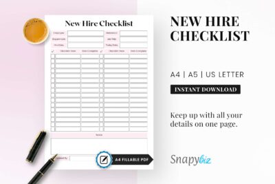 fillable new hire checklist printable