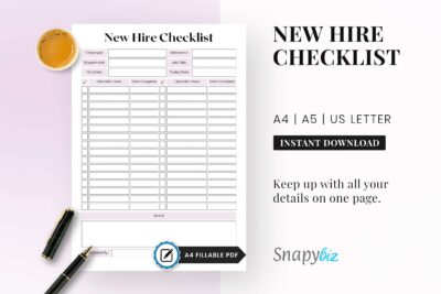 new hire checklist printable