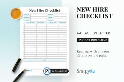 fillable new hire checklist printable