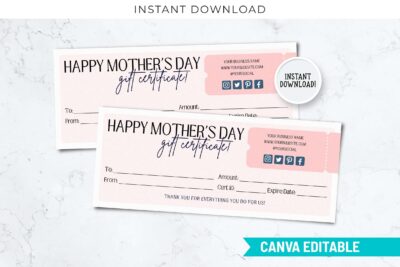 printable mom gift certificate template