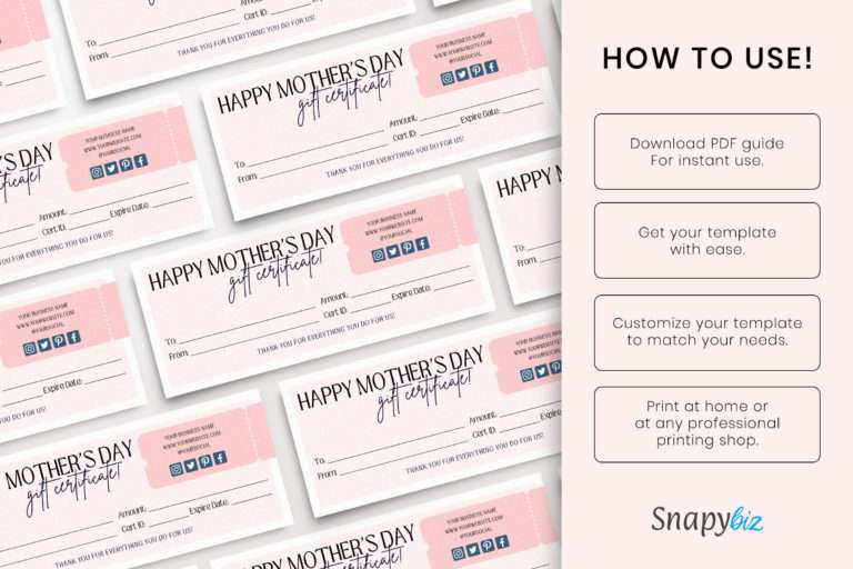 Printable Mom Gift Certificate Template