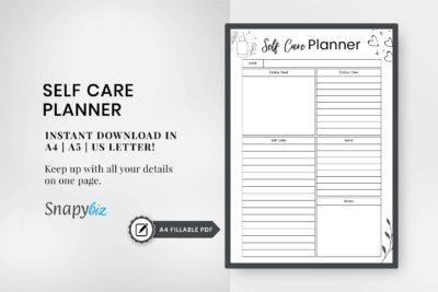 free self care printable planner pdf