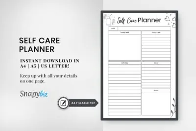 free self care printable planner pdf
