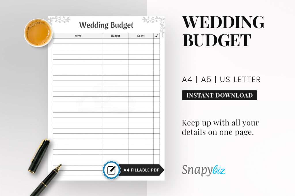wedding budget planner pdf