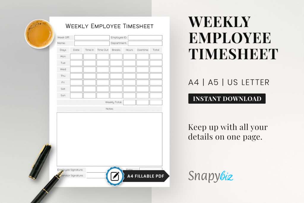 printable employee timesheet