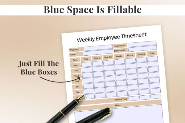 Weekly Employee Timesheet Feature Image 2 Time tracking worksheet for employees