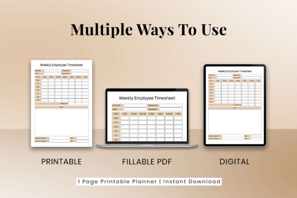Weekly Employee Timesheet Feature Image 3 Time tracking worksheet for employees