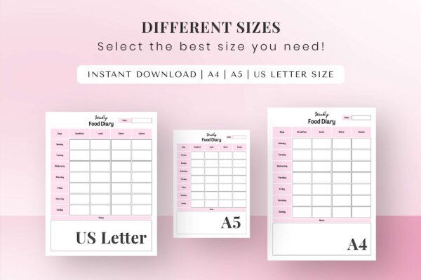 Weekly Food Diary Feature Image 9 1 Weekly food planner, food diary, food tracker