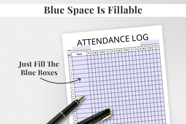 Attendance sheet, attendance log, attendance tracker