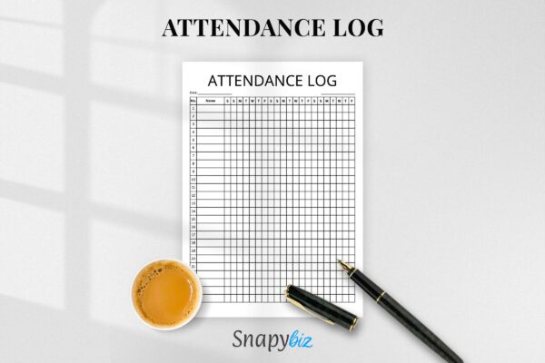 Attendance sheet, attendance log, attendance tracker