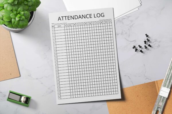 Attendance sheet, attendance log, attendance tracker