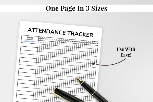 Attendance log, attendance record, attendance sheet